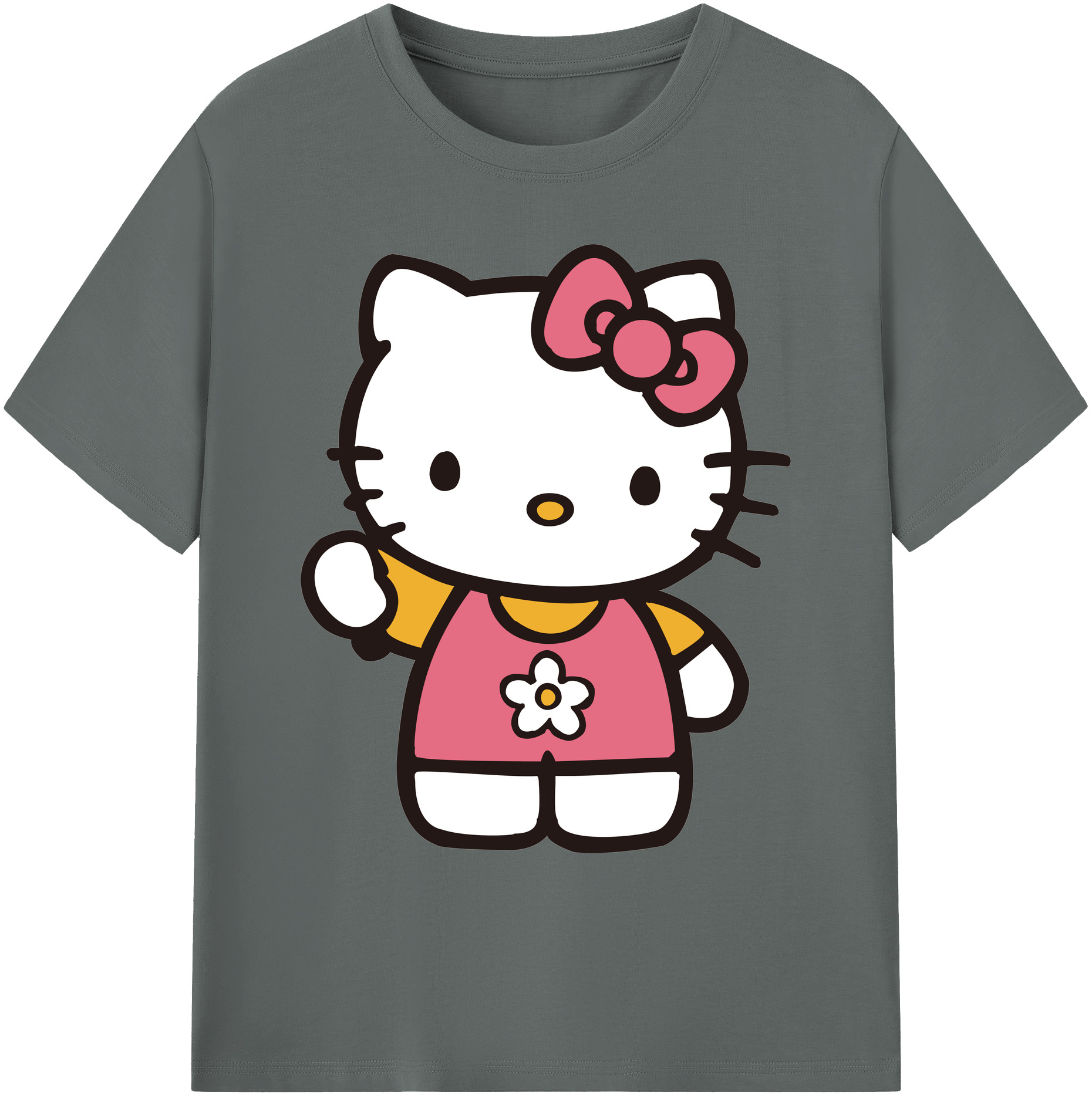 （画像用） Hello Kitty ハローキティ 綿100％ メンズ半袖Tシャツ｜肌触りやわらか＆通気性